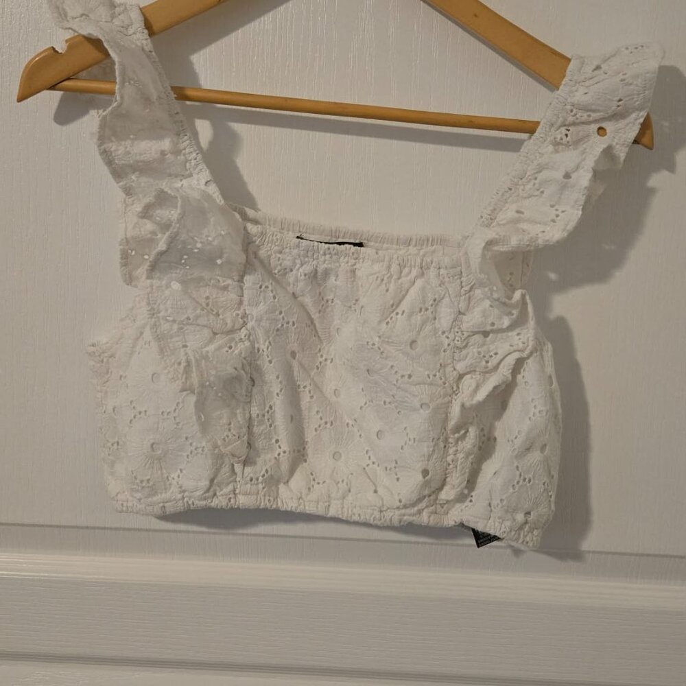 7 for all Mankind White eyelet top